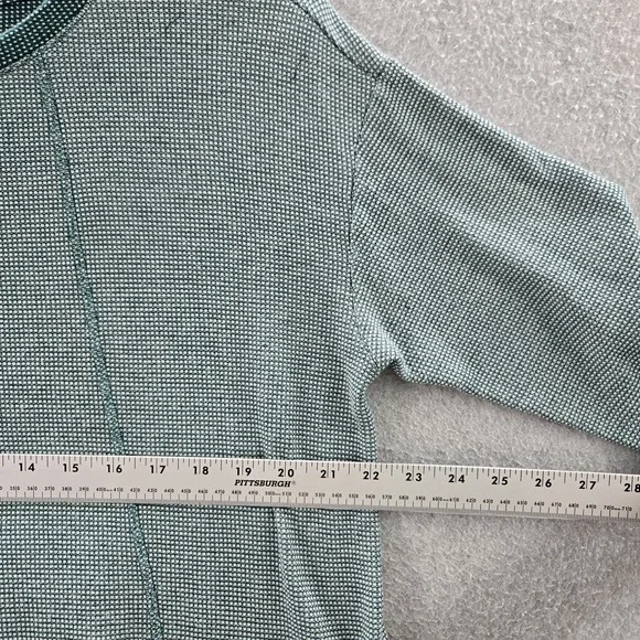 J. Jill Women Blouse XL Green Geometric Crew Neck Pullover Tunic Waffle Knit - Picture 6 of 8